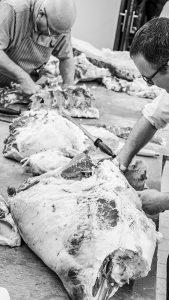 Preparing joint of beef